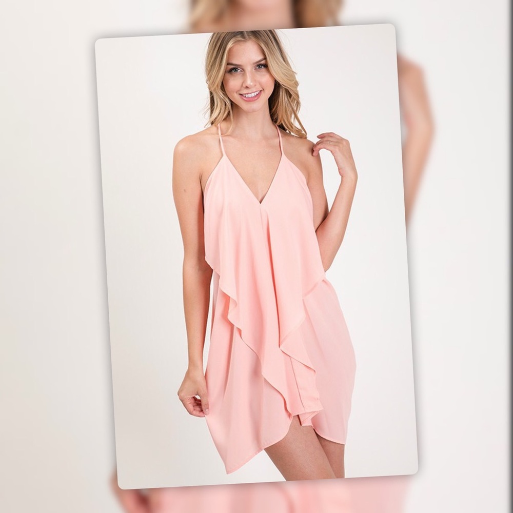 Mint Green Short Ruffle Draped Tunic Sundress - Picture 7 of 9
